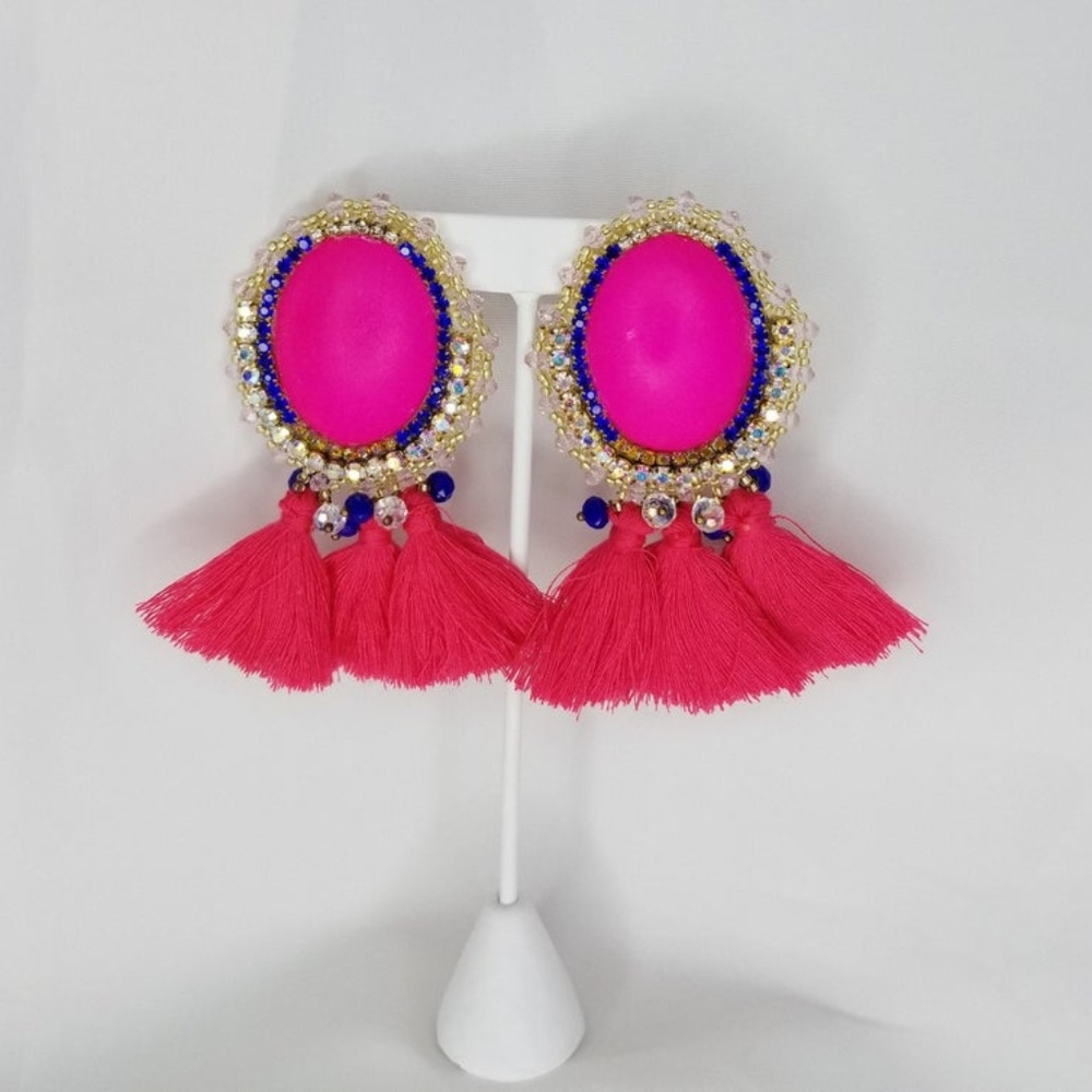 Geometric Tassel Earrings